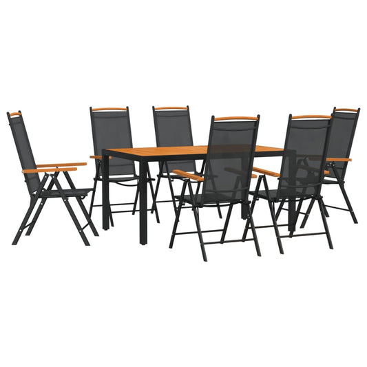 vidaXL Garden Dining Set | Black and brown
