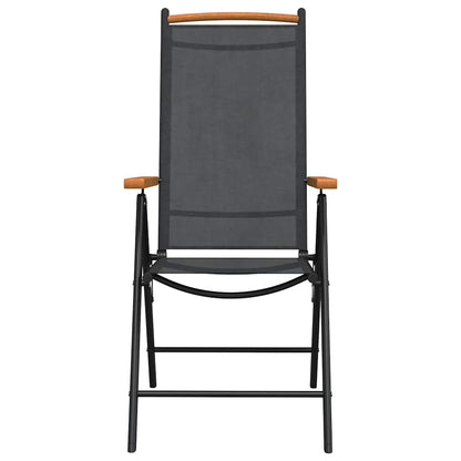 vidaXL 7 Piece Garden Dining Set Black and Brown Aluminium