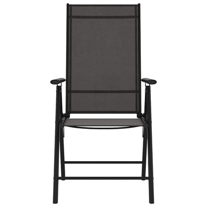 vidaXL 7 Piece Garden Dining Set Black Aluminium
