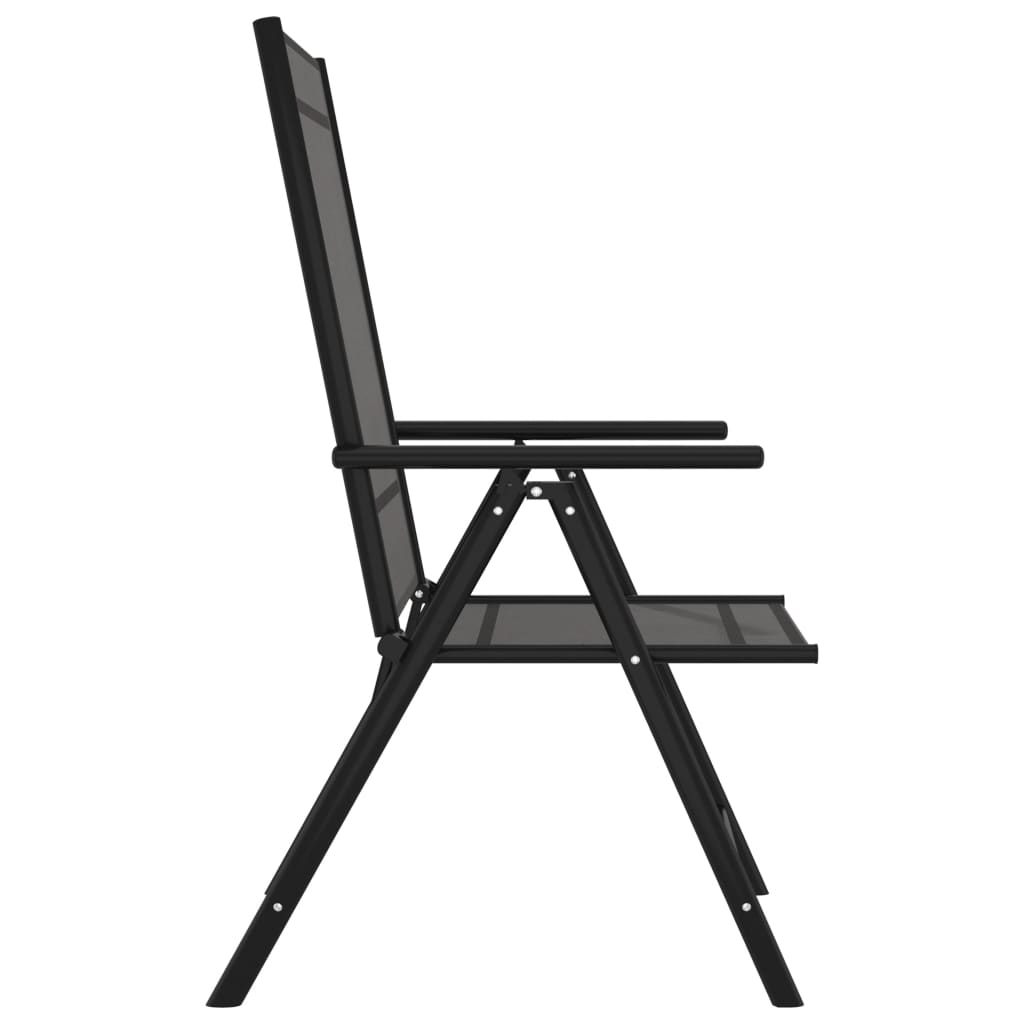 vidaXL Garden Dining Set | Black | Powder-coated aluminium, WPC, Textilene