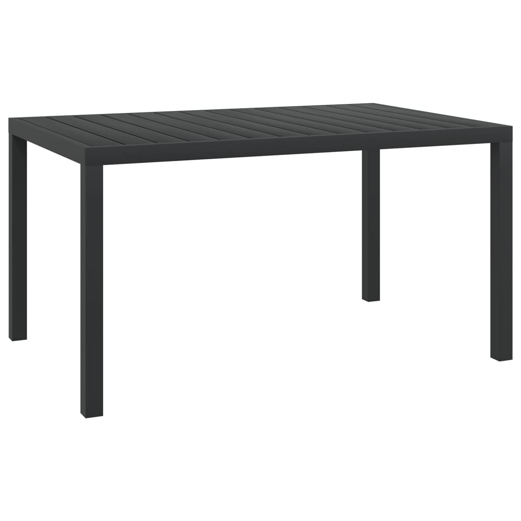 vidaXL Garden Dining Set | Black | Powder-coated aluminium, WPC, Textilene