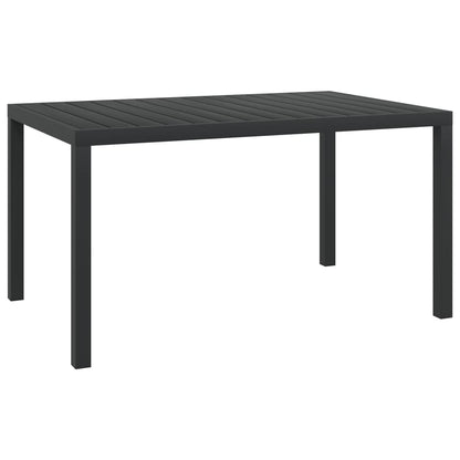 vidaXL Garden Dining Set | Black | Powder-coated aluminium, WPC, Textilene