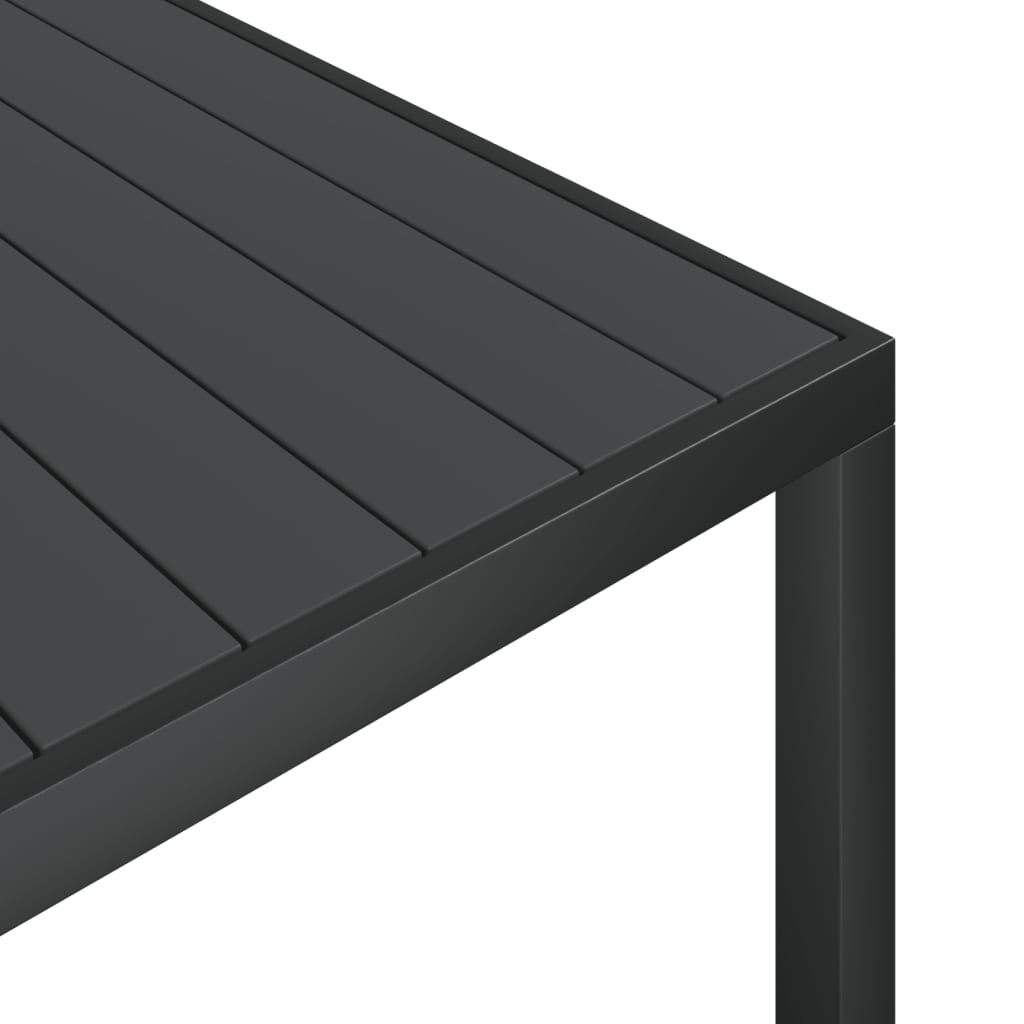 vidaXL Garden Dining Set | Black | Powder-coated aluminium, WPC, Textilene