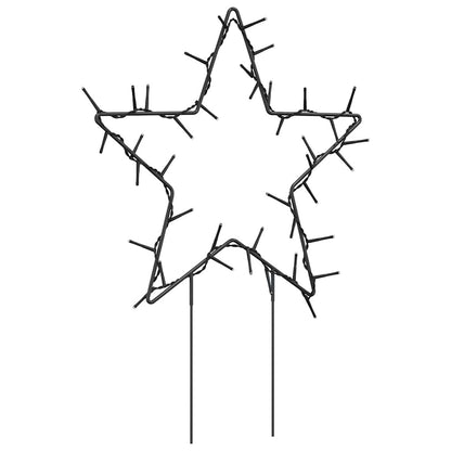 vidaXL Christmas Light Decorations with Spikes 3 pcs Star 50 LEDs 29 cm