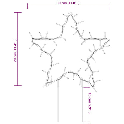 vidaXL Christmas Light Decorations with Spikes 3 pcs Star 50 LEDs 29 cm