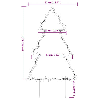 vidaXL Christmas Light Decoration with Spikes Tree 115 LEDs 90 cm