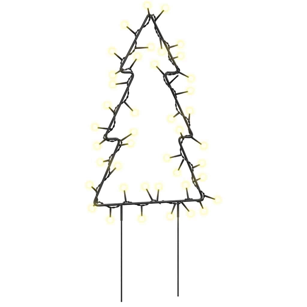 vidaXL Christmas Light Decorations with Spikes 3 pcs Tree 50 LEDs 30 cm