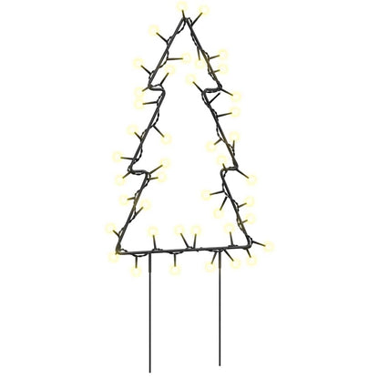 vidaXL Christmas Light Decorations with Spikes 3 pcs Tree 50 LEDs 30 cm
