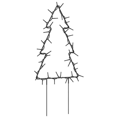 vidaXL Christmas Light Decorations with Spikes 3 pcs Tree 50 LEDs 30 cm