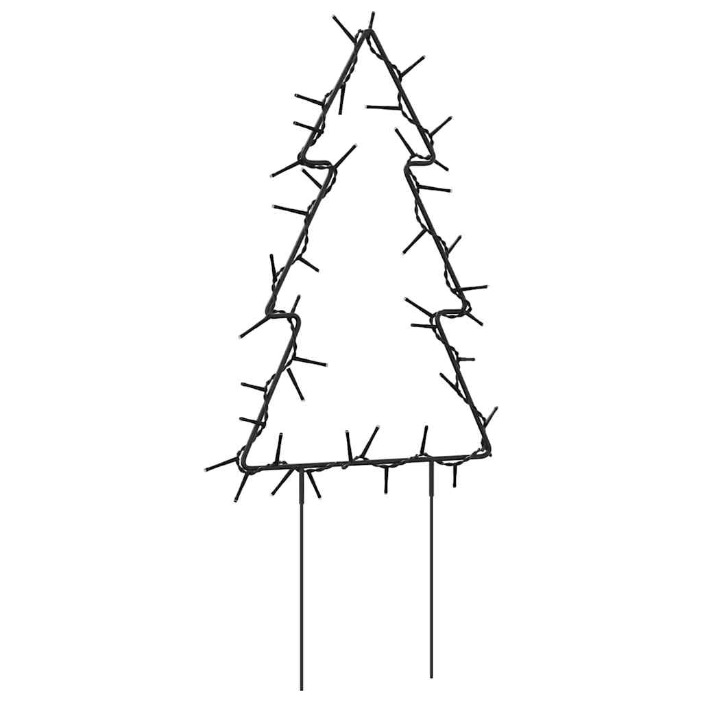 vidaXL Christmas Light Decorations with Spikes 3 pcs Tree 50 LEDs 30 cm