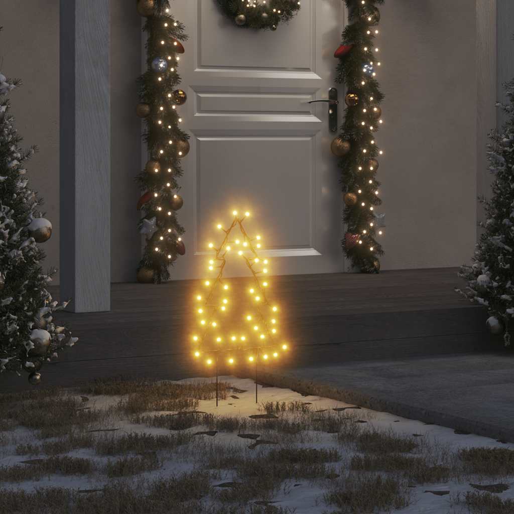 vidaXL Christmas Light Decorations with Spikes 3 pcs Tree 50 LEDs 30 cm
