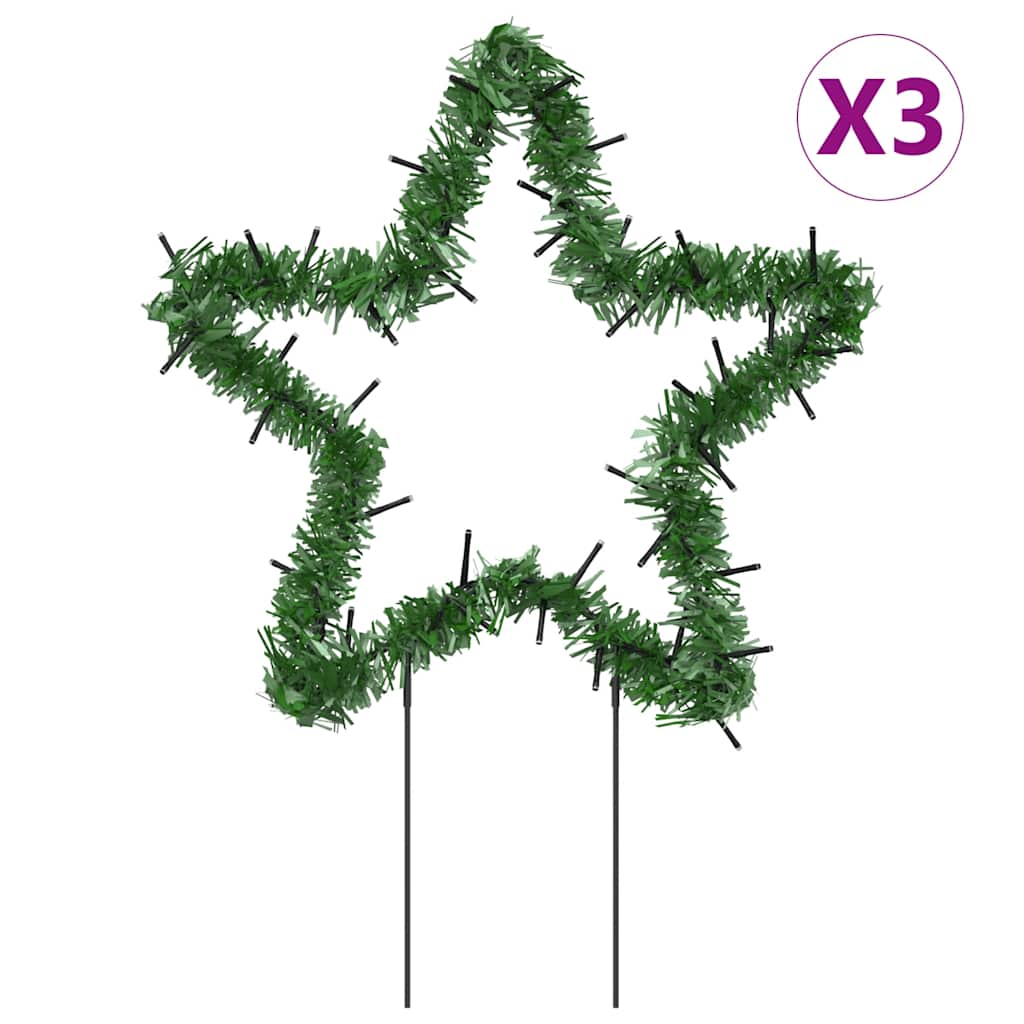 vidaXL Christmas Light Decorations with Spikes 3 pcs Star 50 LEDs 29 cm