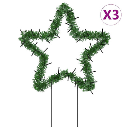 vidaXL Christmas Light Decorations with Spikes 3 pcs Star 50 LEDs 29 cm