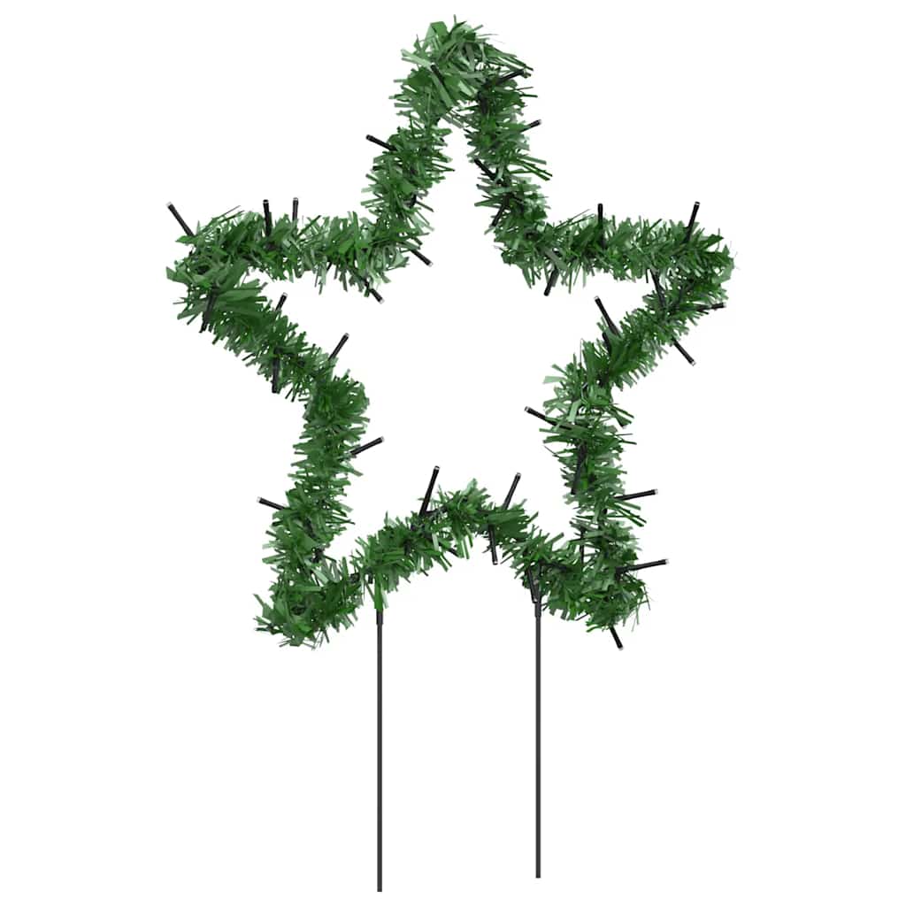 vidaXL Christmas Light Decorations with Spikes 3 pcs Star 50 LEDs 29 cm