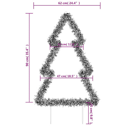 vidaXL Christmas Light Decoration with Ground Spikes Tree 115 LEDs 90 cm