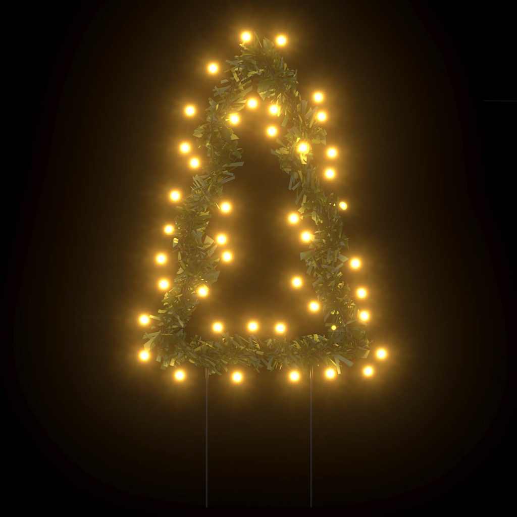 vidaXL Christmas Light Decorations with Spikes 3 pcs Tree 50 LEDs 30 cm