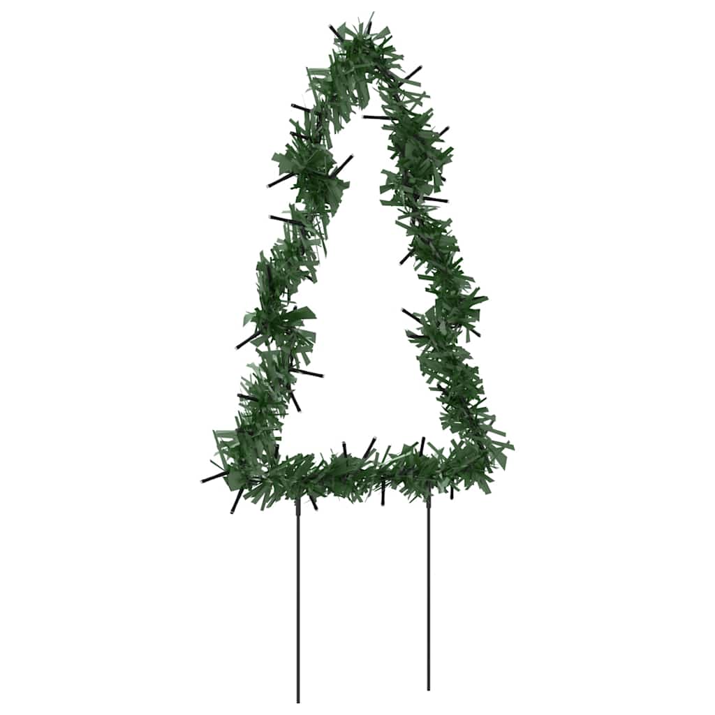 vidaXL Christmas Light Decorations with Spikes 3 pcs Tree 50 LEDs 30 cm