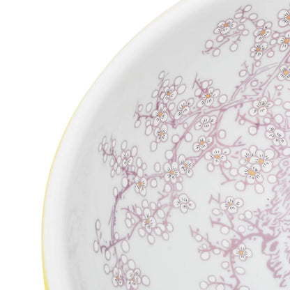 vidaXL Countertop Basin White and Yellow Round Φ41x14 cm Ceramic