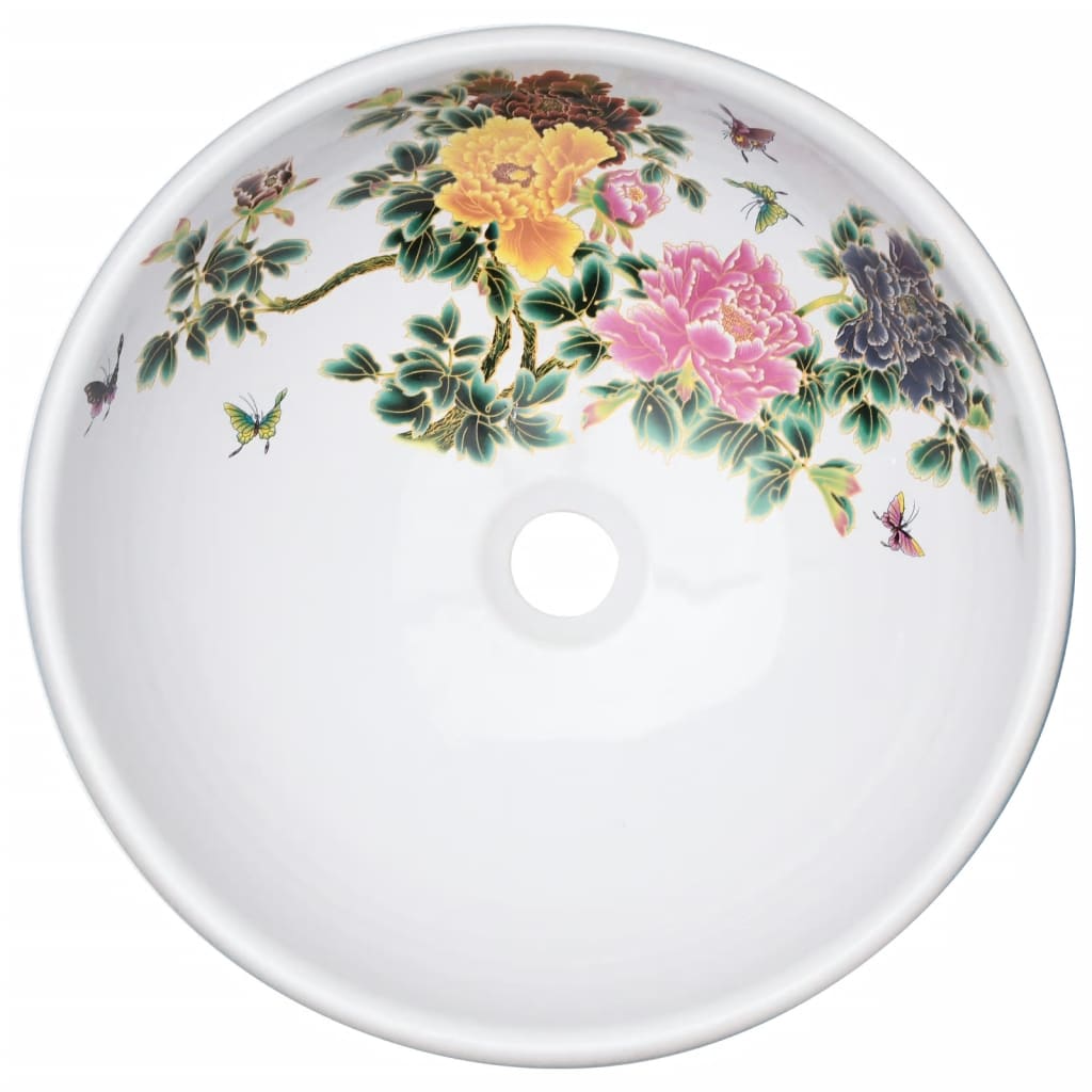 vidaXL Countertop Basin Multicolour Round Φ41x14 cm Ceramic