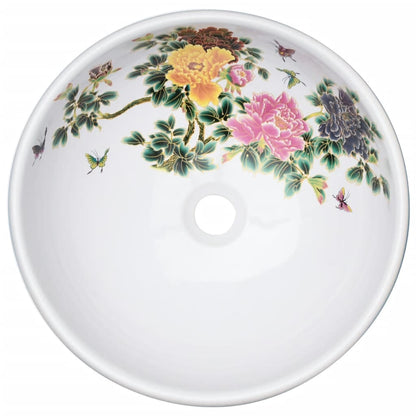 vidaXL Countertop Basin Multicolour Round Φ41x14 cm Ceramic