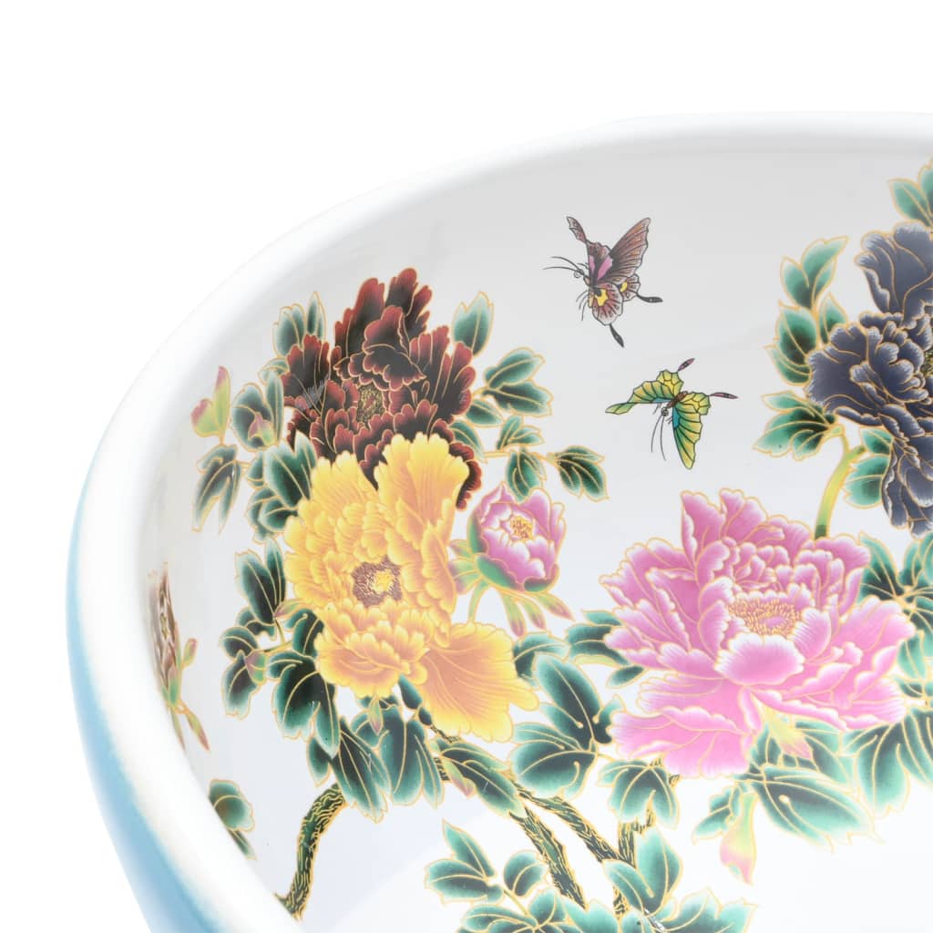 vidaXL Countertop Basin Multicolour Round Φ41x14 cm Ceramic