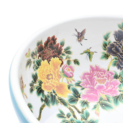vidaXL Countertop Basin Multicolour Round Φ41x14 cm Ceramic