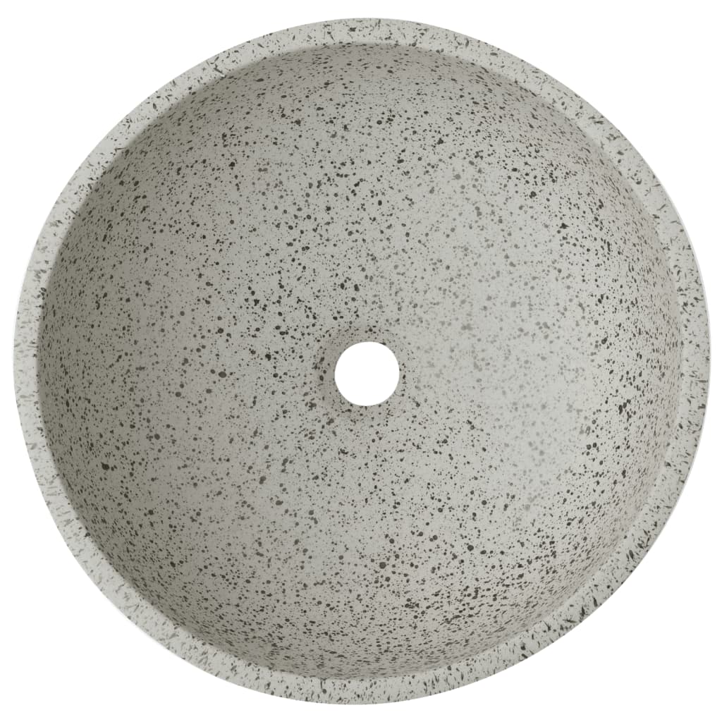 vidaXL Countertop Basin Grey Round Φ41x14 cm Ceramic