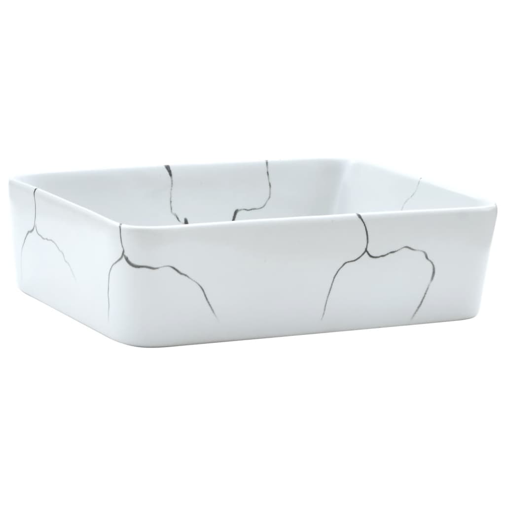 vidaXL Countertop Basin White Rectangular 46x35.5x13 cm Ceramic
