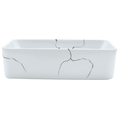 vidaXL Countertop Basin White Rectangular 46x35.5x13 cm Ceramic