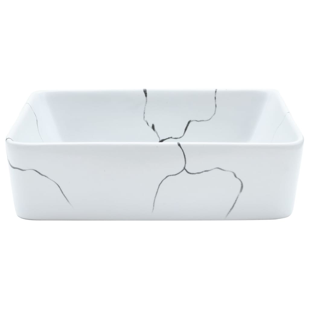 vidaXL Countertop Basin White Rectangular 46x35.5x13 cm Ceramic
