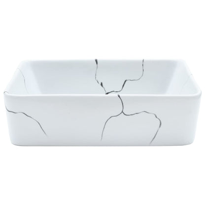 vidaXL Countertop Basin White Rectangular 46x35.5x13 cm Ceramic