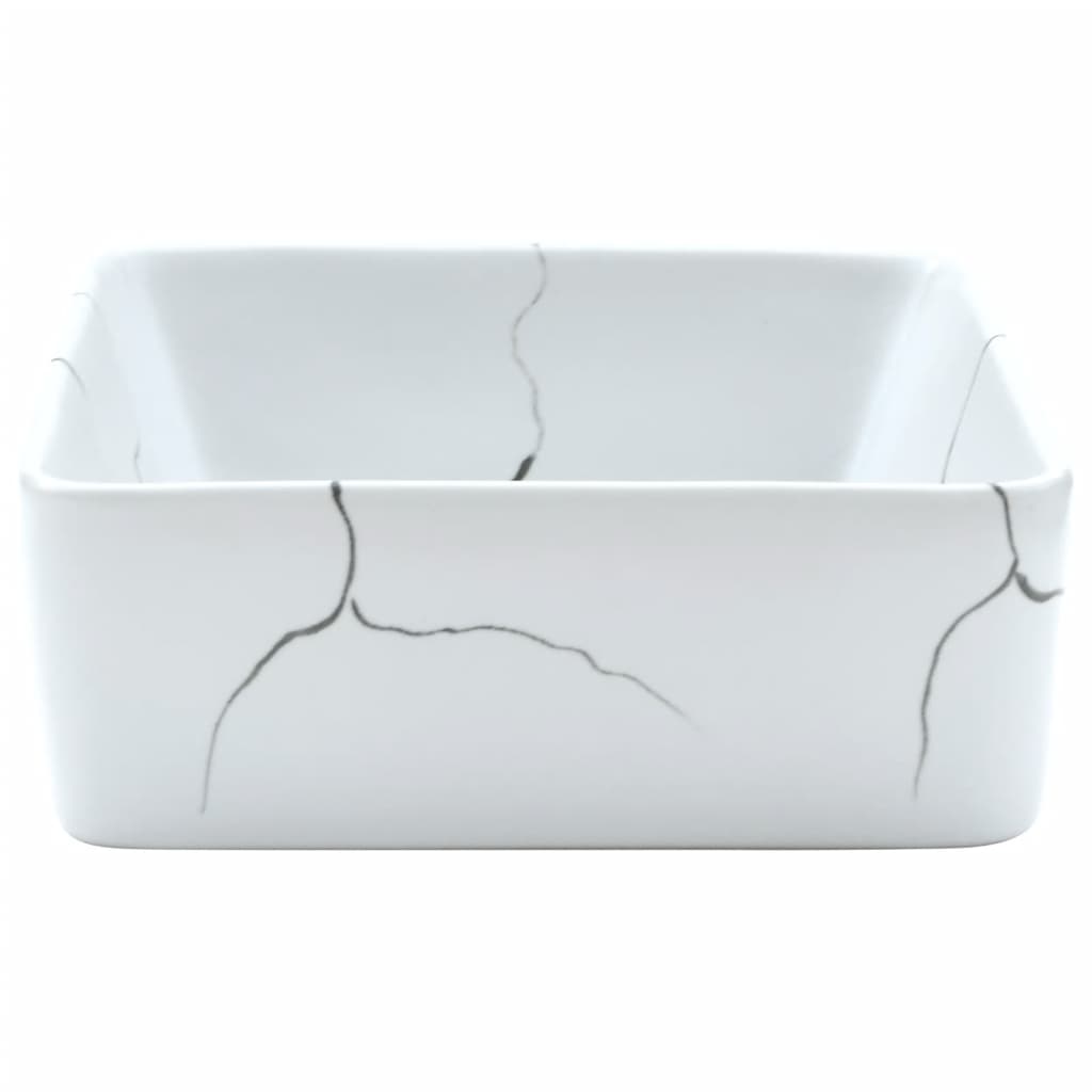 vidaXL Countertop Basin White Rectangular 46x35.5x13 cm Ceramic