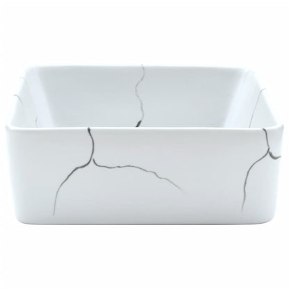 vidaXL Countertop Basin White Rectangular 46x35.5x13 cm Ceramic