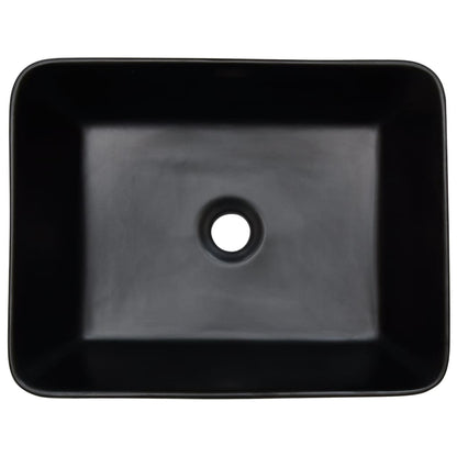 vidaXL Countertop Basin Black and Brown Rectangular 46x35.5x13 cm Ceramic