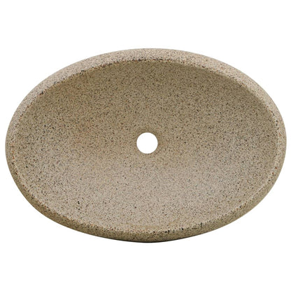 vidaXL Countertop Basin Sand Oval 59x40x15 cm Ceramic