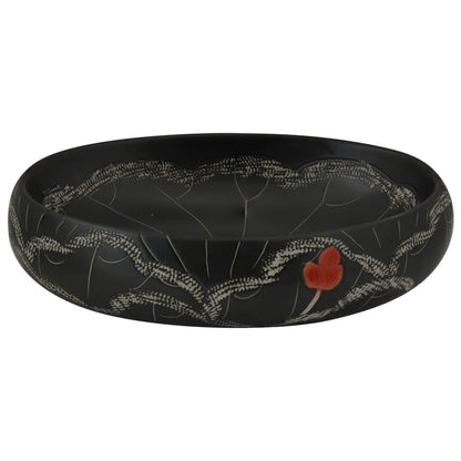 vidaXL Countertop Basin Black Oval 59x40x15 cm Ceramic