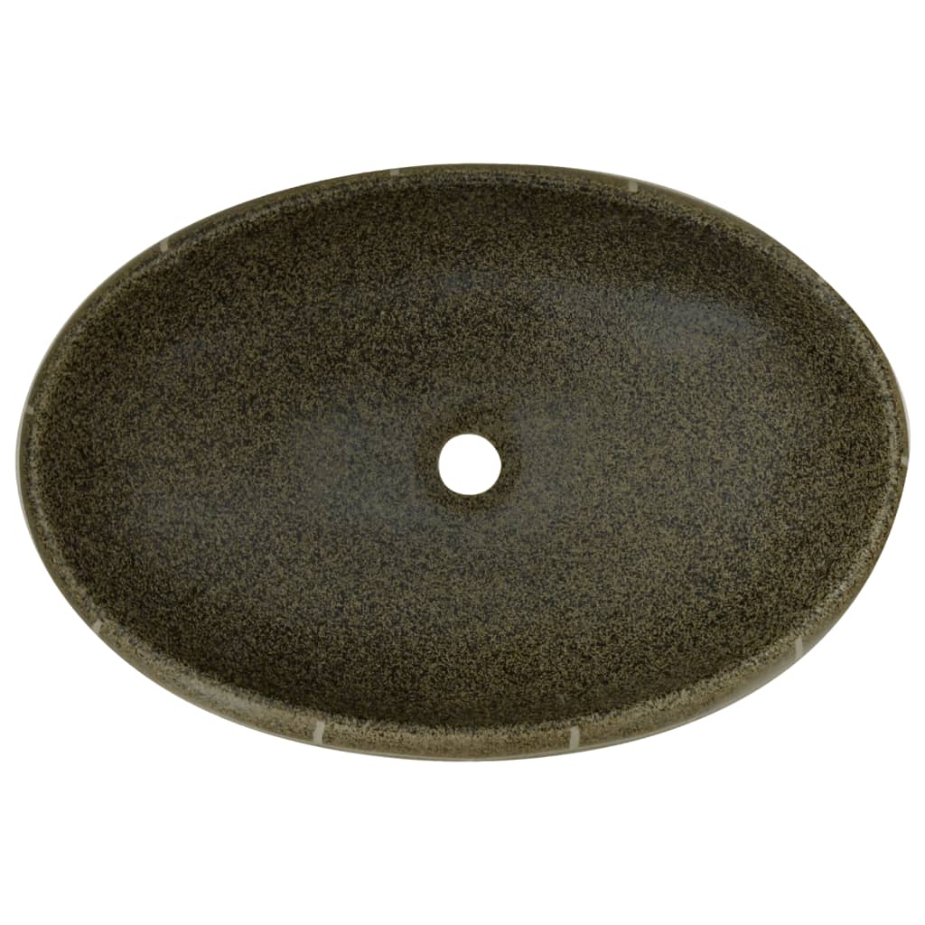 vidaXL Countertop Basin Multicolour Oval 59x40x15 cm Ceramic