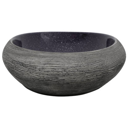 vidaXL Countertop Basin Purple and Grey Oval 59x40x14 cm Ceramic