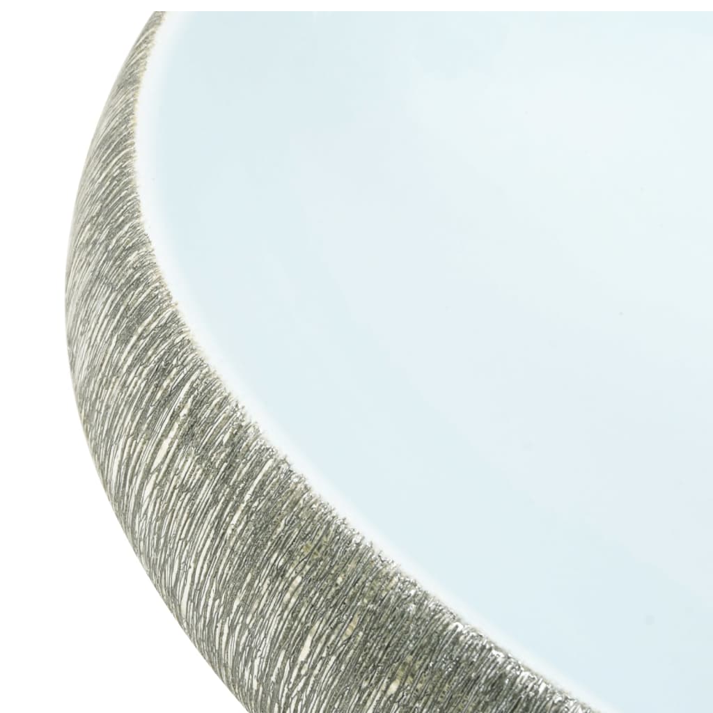 vidaXL Countertop Basin Grey and Blue Oval 59x40x15 cm Ceramic
