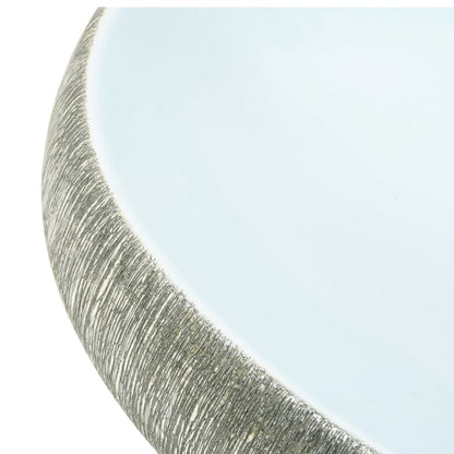 vidaXL Countertop Basin Grey and Blue Oval 59x40x15 cm Ceramic