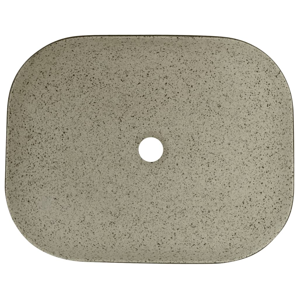 vidaXL Countertop Basin Grey and Black Rectangular 48x37.5x13.5 cm Ceramic