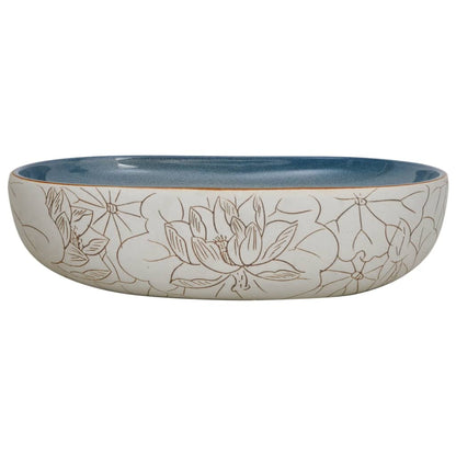 vidaXL Countertop Basin Sand and Blue Oval 59x40x14 cm Ceramic