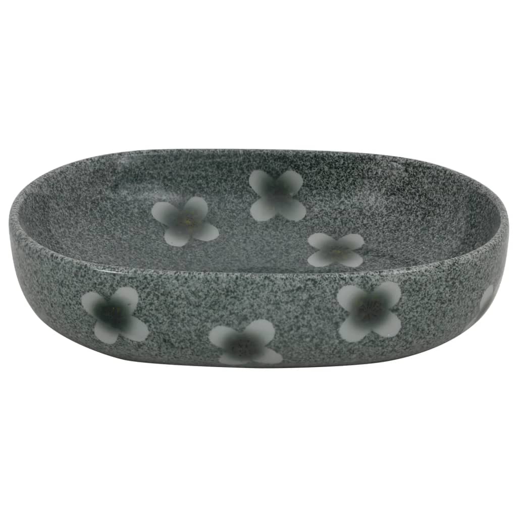 vidaXL Countertop Basin Blue Oval 59x40x14 cm Ceramic