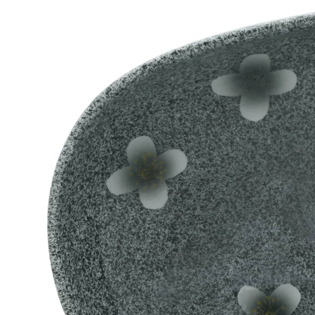 vidaXL Countertop Basin Blue Oval 59x40x14 cm Ceramic