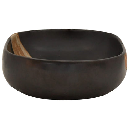 vidaXL Countertop Basin Black Oval 59x40x14 cm Ceramic