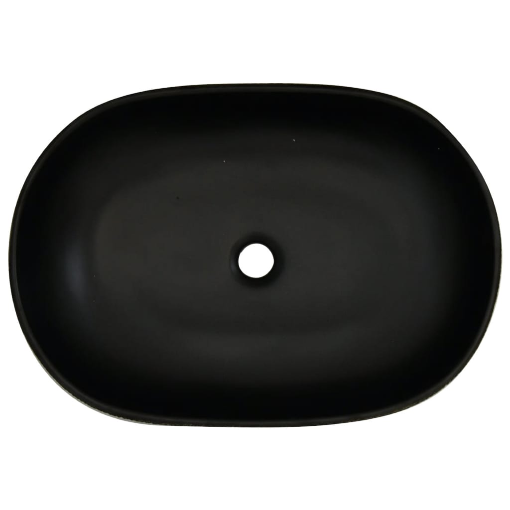 vidaXL Countertop Basin Grey and Black Oval 59x40x14 cm Ceramic