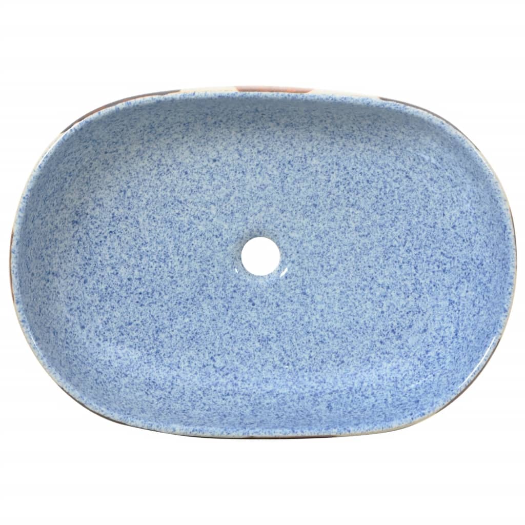 vidaXL Countertop Basin Multicolour Oval 59x40x14 cm Ceramic