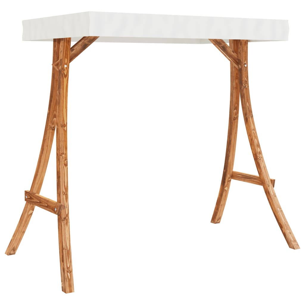 vidaXL Swing Bench with Canopy Solid Wood Spruce with Teak Finish