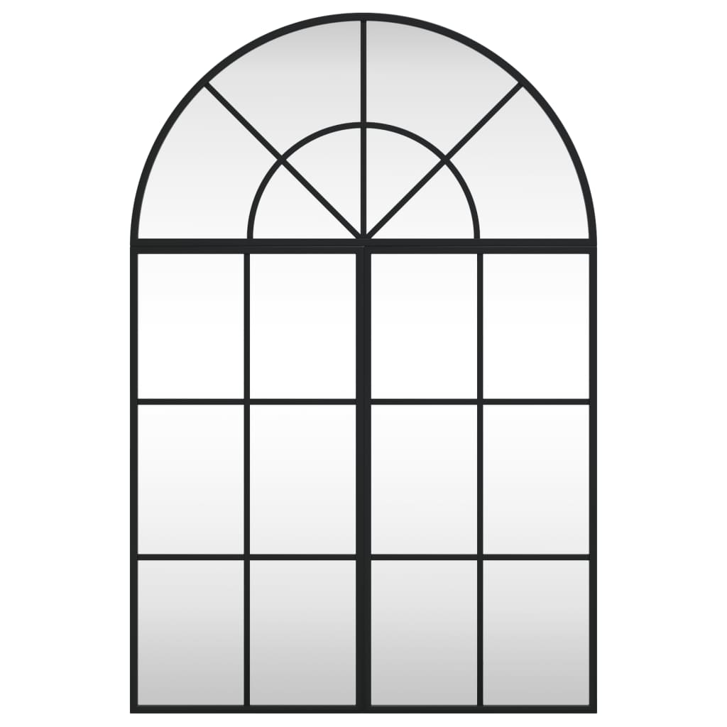 vidaXL Wall Mirror Black 60x90 cm Arch Iron