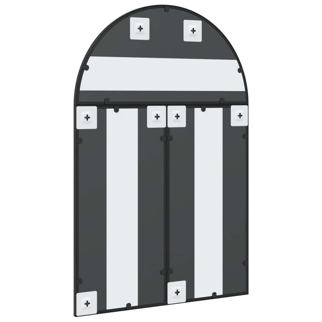 vidaXL Wall Mirror Black 60x90 cm Arch Iron